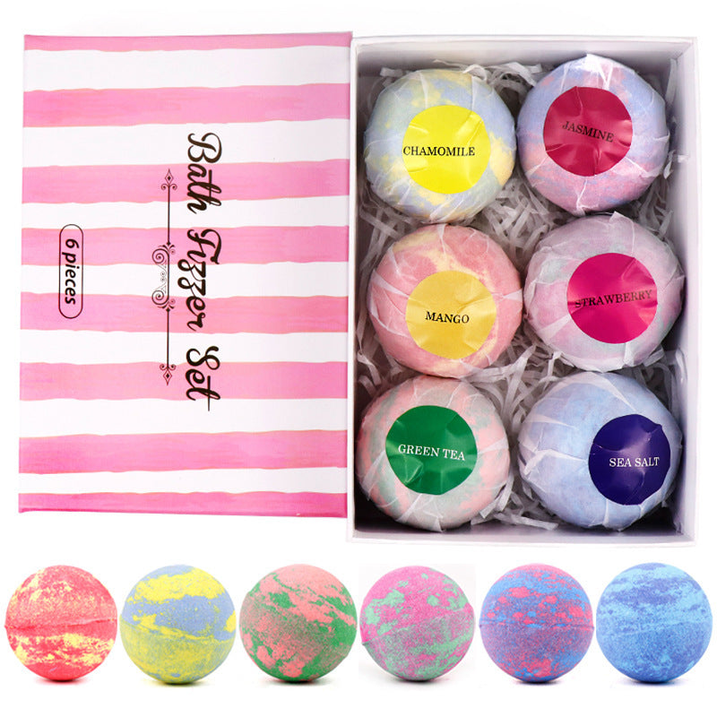 6 pcs Organic Bath Bombs Bubble Bath Mint Lavender Rose Flavor