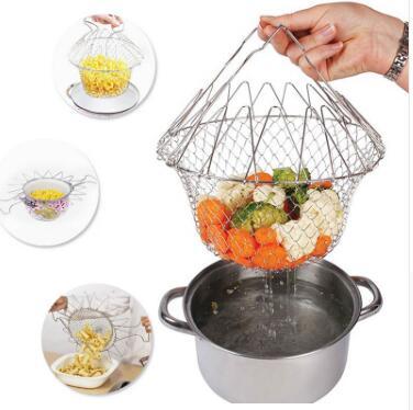 Foldable Multipurpose Food Safe Stainless Steel Basket