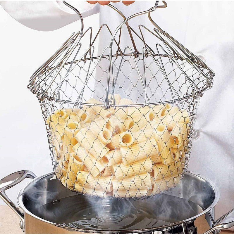 Foldable Multipurpose Food Safe Stainless Steel Basket